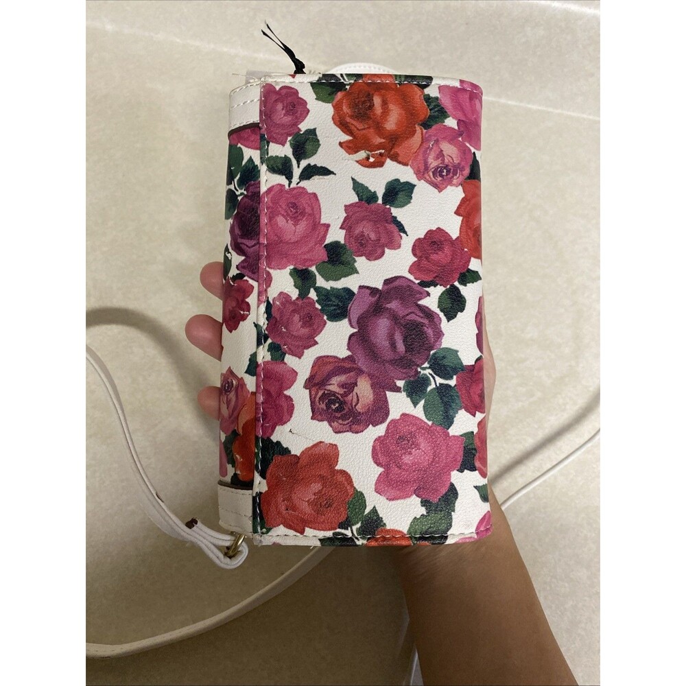Juicy Couture Romantic Charm Floral Crossbody Wallet Bag Purse Pink White - Picture 3 of 8